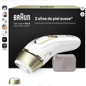 braun-silk-expert-pro-5-pl5100 Depiladora de luz pulsada Braun Silk-expert Pro 5 con su funda gris y caja oficial