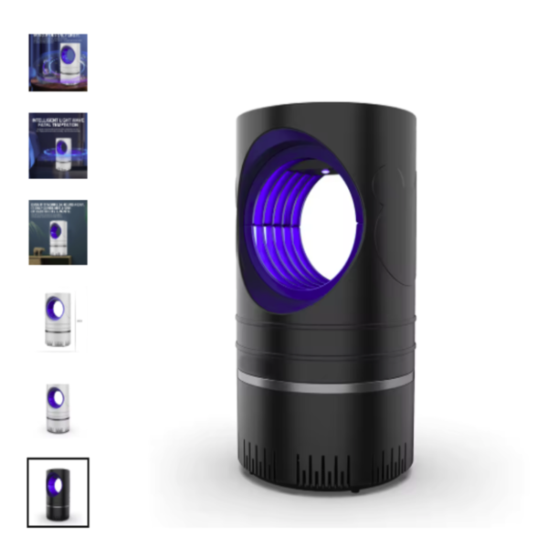 Lámpara trampa de luz LED matamoscas eléctrico Lámpara matamoscas eléctrico de colores negro y blanco con luz LED azul
