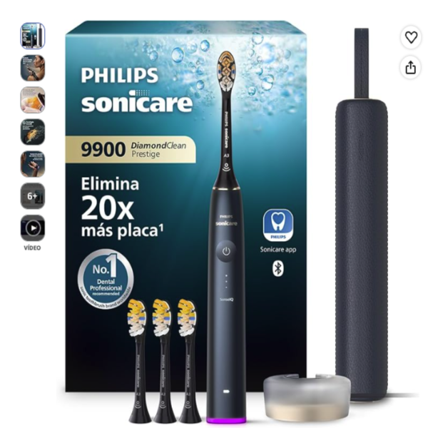 Cepillo electrico Philips Sonicare DiamondClean 9900 Prestige azul medianoche con caja y accesorios