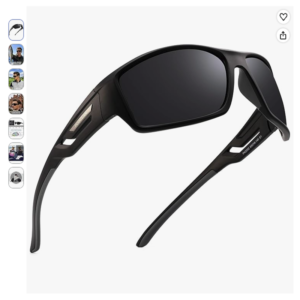 PUKCLAR Gafas de Sol Polarizadas Negro PUKCLAR gafas de sol polarizadas en color negro con montura deportiva TR90