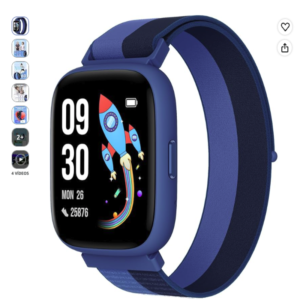 pulsera de actividad BIGGERFIVE para niños reloj inteligente Pulsera de actividad BIGGERFIVE para niños en color azul con pantalla espacial