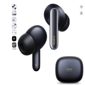 Xiaomi Redmi Buds 6 Pro Auriculares Inalámbricos Negro Auriculares inalámbricos Xiaomi Redmi Buds 6 Pro en color negro con su estuche de carga
