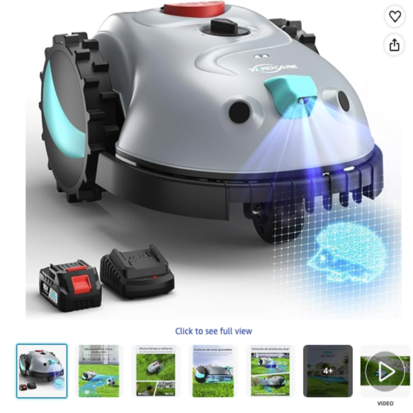 Robot cortacésped inteligente YARDCARE V100 con batería y cargador en oferta