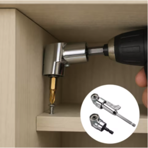 Adaptador de ángulo recto para taladro magnético Adaptador de ángulo recto para taladro atornillando en la esquina interior de un mueble.