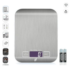 Báscula de cocina HomeFashion de alta precisión Báscula de cocina HomeFashion digital de acero inoxidable con pantalla LCD