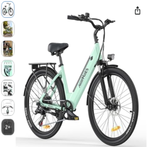 Bicicleta eléctrica HillMiles Bicicleta eléctrica HillMiles color verde menta con batería extraíble