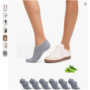 Calcetines invisibles Danish Endurance Pinkies bambú color gris