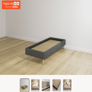 Cama Emma Original tapizada color gris oscuro sin cabecera