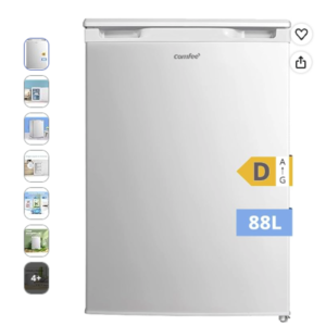 Comfee RCU83WH3EU(E) congelador vertical independiente blanco 88 litros Comfee RCU83WH3EU(E) congelador vertical independiente de color blanco con etiqueta de eficiencia energetica D