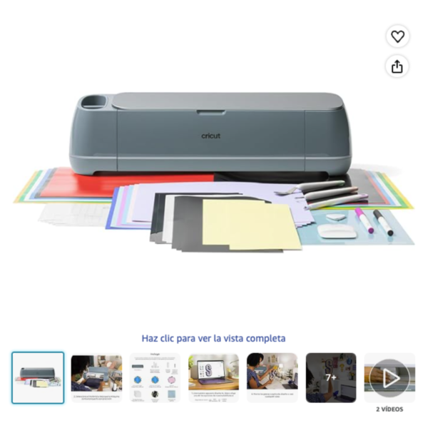 Cricut Maker 4 Paquete Esencial Plotter de Corte Inteligente color gris con muestras de vinilos y herramientas