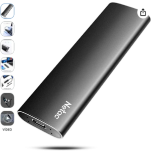 Disco duro SSD externo Netac 1TB color negro USB C