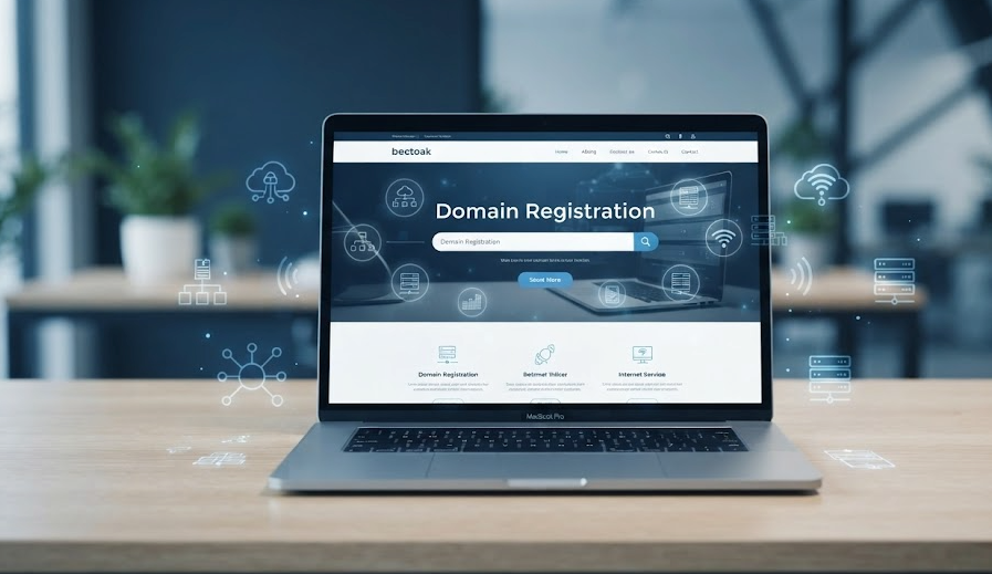 Guía esencial para elegir el mejor hosting web 1 Profesional trabajando en el ordenador para la elección de hosting web y registro de dominios