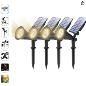 Foco solar T-SUN pack de 4 unidades con estaca para jardín
