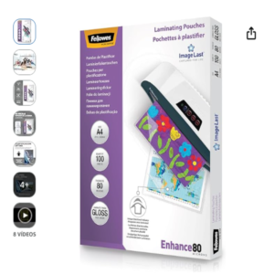 Fundas para plastificar A4 Fellowes ImageLast Fundas plastificar A4 Fellowes pack de 100 unidades brillo 80 micras