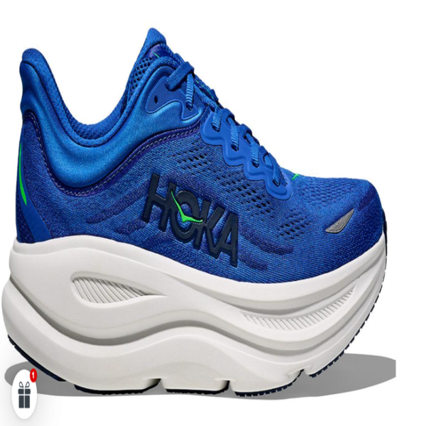 Hoka Bondi 9 azul perfil lateral Zapatillas running Hoka Bondi 9 de hombre color azul en oferta