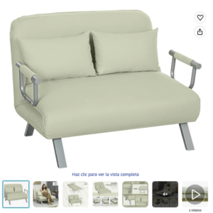 HOMCOM Sofá Cama de 2 Plazas 3 en 1 en oferta HOMCOM Sofá Cama de 2 Plazas 3 en 1 de color crema con dos almohadas