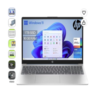 HP 15-fd0377ns con Intel Core i5 y 16GB RAM Ordenador portátil HP 15-fd0377ns de 15.6 pulgadas en color plata