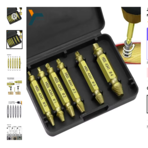 Juego de extractores de tornillos dañados de acero HSS en oferta Aprende cómo describir el propósito de la imagen(abre en una nueva pestaña)