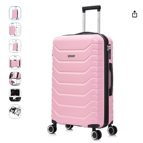 Maleta mediana expandible RAYKONG en Rosa Claro