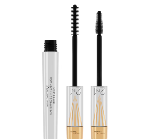 Máscara de pestañas Max Factor volumen y longitud Máscara de pestañas Max Factor Masterpiece 2 en 1 tono negro
