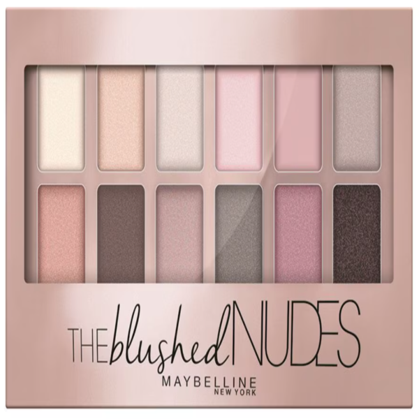 Maybelline Blushed Nudes paleta de sombras de ojos 01 Blushed Nudes Maybelline Blushed Nudes paleta de sombras de ojos con 12 tonalidades románticas
