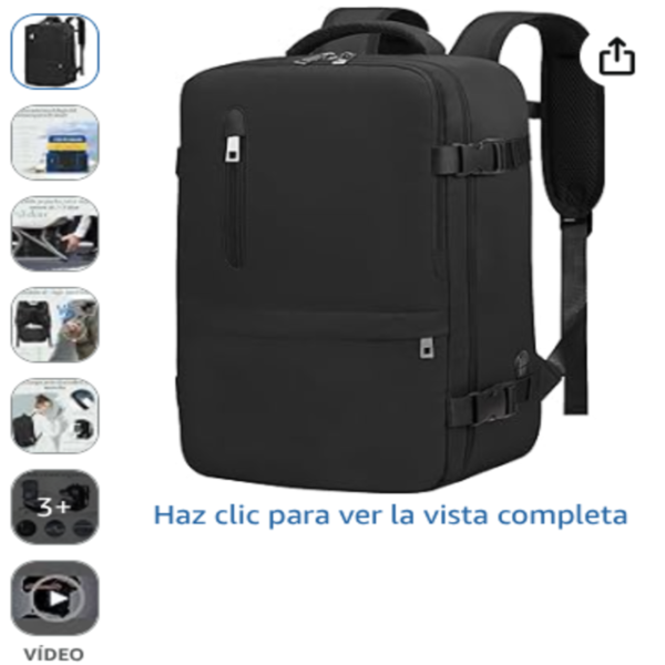 Mochila de viaje VMIKIV negra para cabina Ryanair 40x20x25