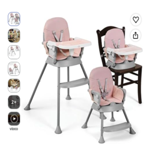 MS Trona BELLY Y SPOON 3 en 1 Trona para bebé MS BELLY Y SPOON en color rosa