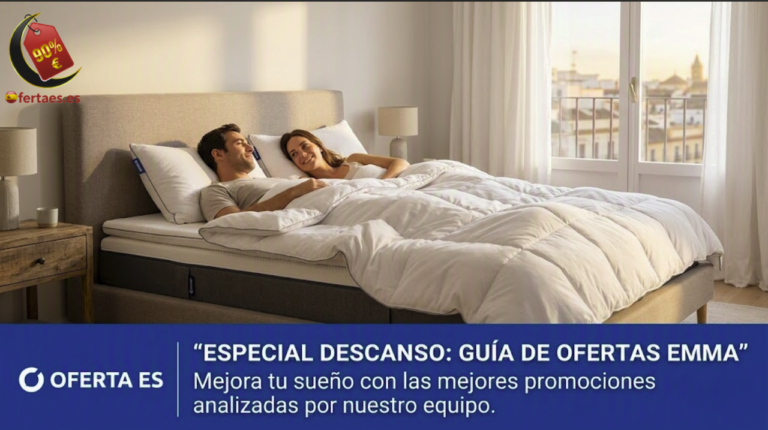 Banners promocional con ofertas de colchones Emma para el reportaje de OFERTA ES