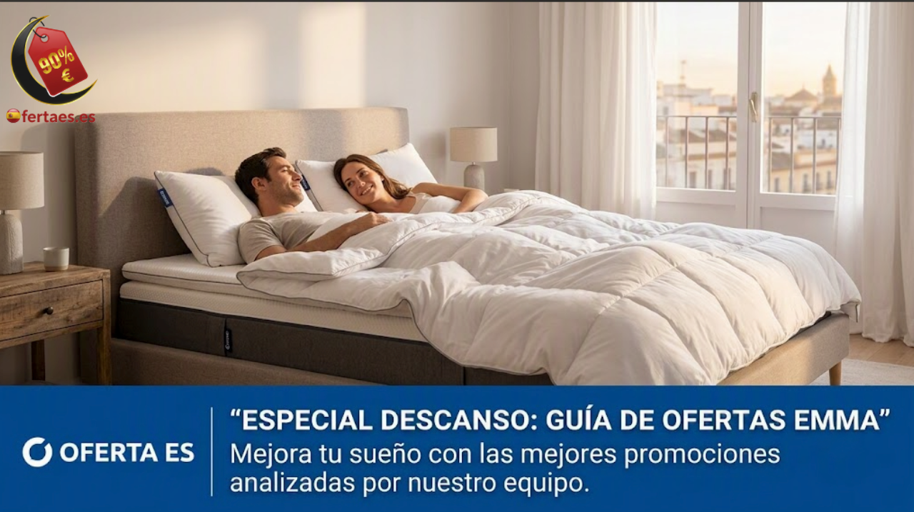Banners promocional con ofertas de colchones Emma para el reportaje de OFERTA ES