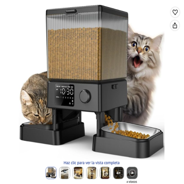 Comedero automático oneisall para gatos con 2 tazones
