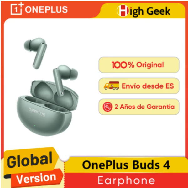 OnePlus Buds 4 Auriculares True Wireless con cancelación de ruido Auriculares OnePlus Buds 4 con estuche de carga en color verde Zen