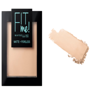 Polvos compactos fit me maybelline en tono Ivory 115 con acabado mate y borrador de poros.