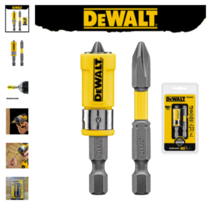 Porta puntas magnetico DeWalt para atornilladores Porta puntas magnetico DeWalt MAXFIT sobre fondo blanco