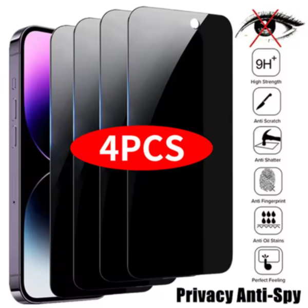 Protector de pantalla de privacidad para iPhone, pack de 4 piezas Protector de pantalla de privacidad para iPhone, pack de 4 piezas