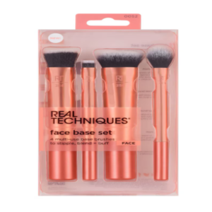 Estuche de regalo Real Techniques Face Base Set con 4 brochas de maquillaje profesionales de rostro en su empaque