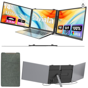 Monitor portátil triple Siaviala en oferta Siaviala extensor pantalla portatil 14" FHD de triple pantalla acoplado a un ordenador portátil