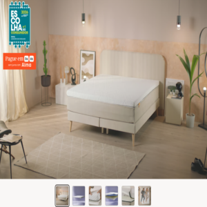 Sobrecolchón Emma Elite 90x200 cm Sobrecolchón Emma Elite con tecnología Airgrid sobre cama de matrimonio