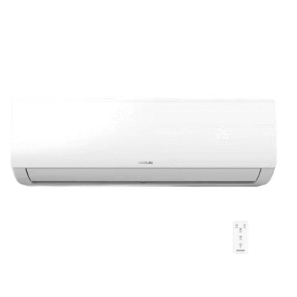 Cecotec AirClima 12000 Smartfresh de color blanco con indicador LED de temperatura encendido en su panel