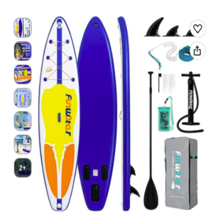 Tabla paddle surf hinchable FunWater Manta Amarillo Naranja Kit completo de tabla paddle surf hinchable FunWater de 11 pies con accesorios de viaje