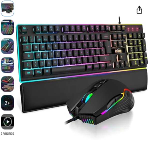 Teclado y ratón gaming RedThunder K10 con retroiluminación RGB