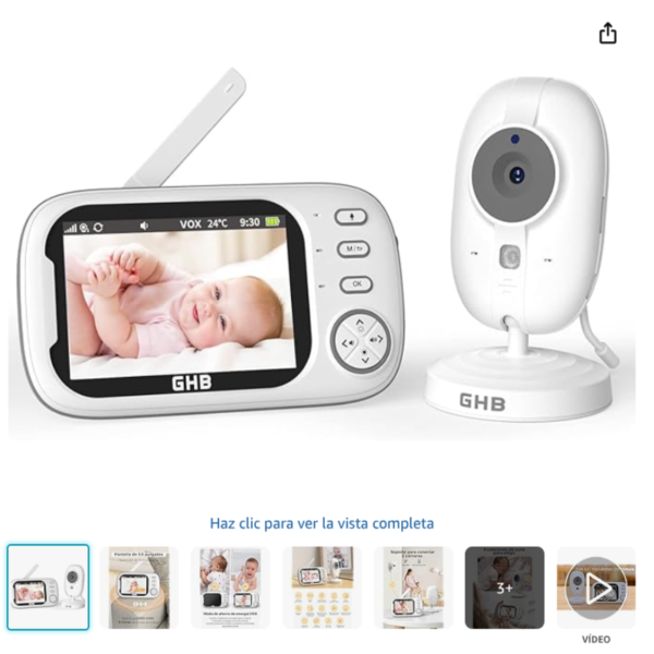 vigilabebes con camara ghb abm600-de con pantalla y camara blanca