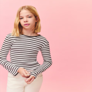Camiseta manga larga de niña Kids El Corte Inglés Camiseta manga larga de niña Kids El Corte Inglés de rayas con lurex