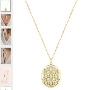 Flower of Life Pendant Necklace Gold con colgante floral