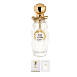 Frasco de Petite Cherie Parfum Goutal Eau de Parfum con lazo dorado