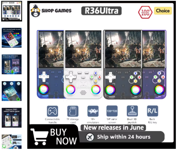 consola R36S Ultra portátil retro con pantalla IPS de 4 pulgadas y 64 GB