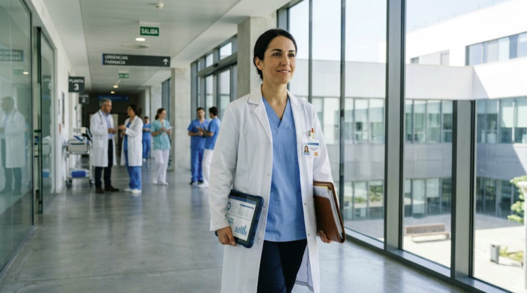 Médica en España explorando nuevas oportunidades profesionales