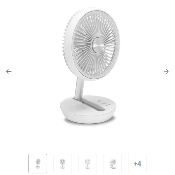 Ventilador de mesa con batería TVE 2 W portátil