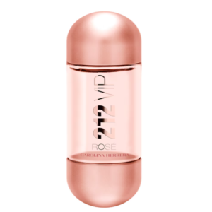 Frasco en cápula oro rosa degradado del eau de parfum 212 vip rosé carolina herrera de 30 ml