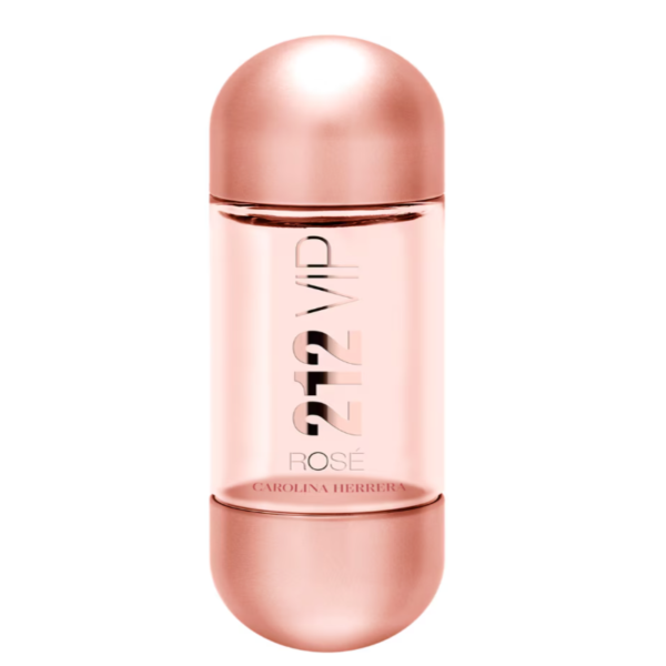 Frasco en cápula oro rosa degradado del eau de parfum 212 vip rosé carolina herrera de 30 ml