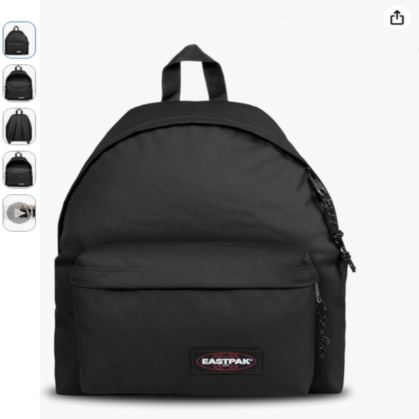 Mochila eastpak padded pakr negra de 24 litros de capacidad